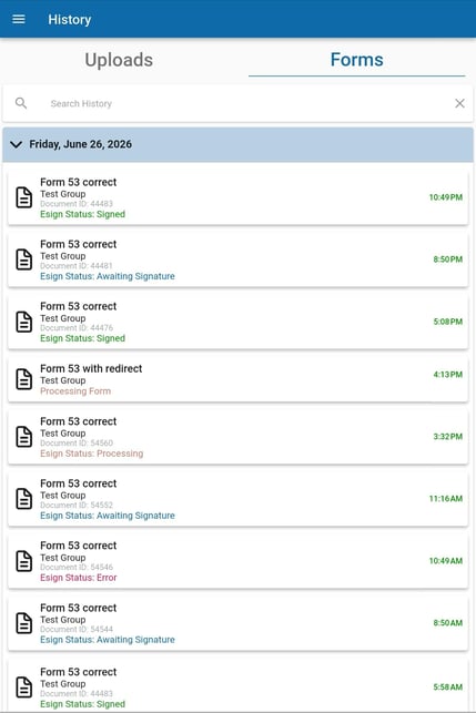 mobile app forms history